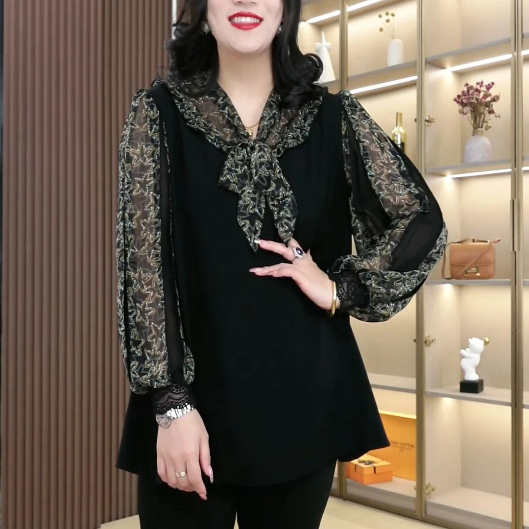 丹思慕2025春秋季新款富家千金气质衣服拼接宽松假两件ZB5748长袖