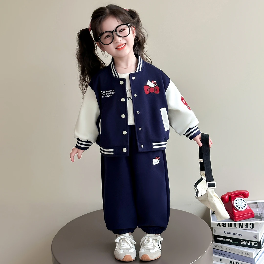 女童棒球服套装2025秋装新款儿童休闲外套时髦洋气女宝运动两件套