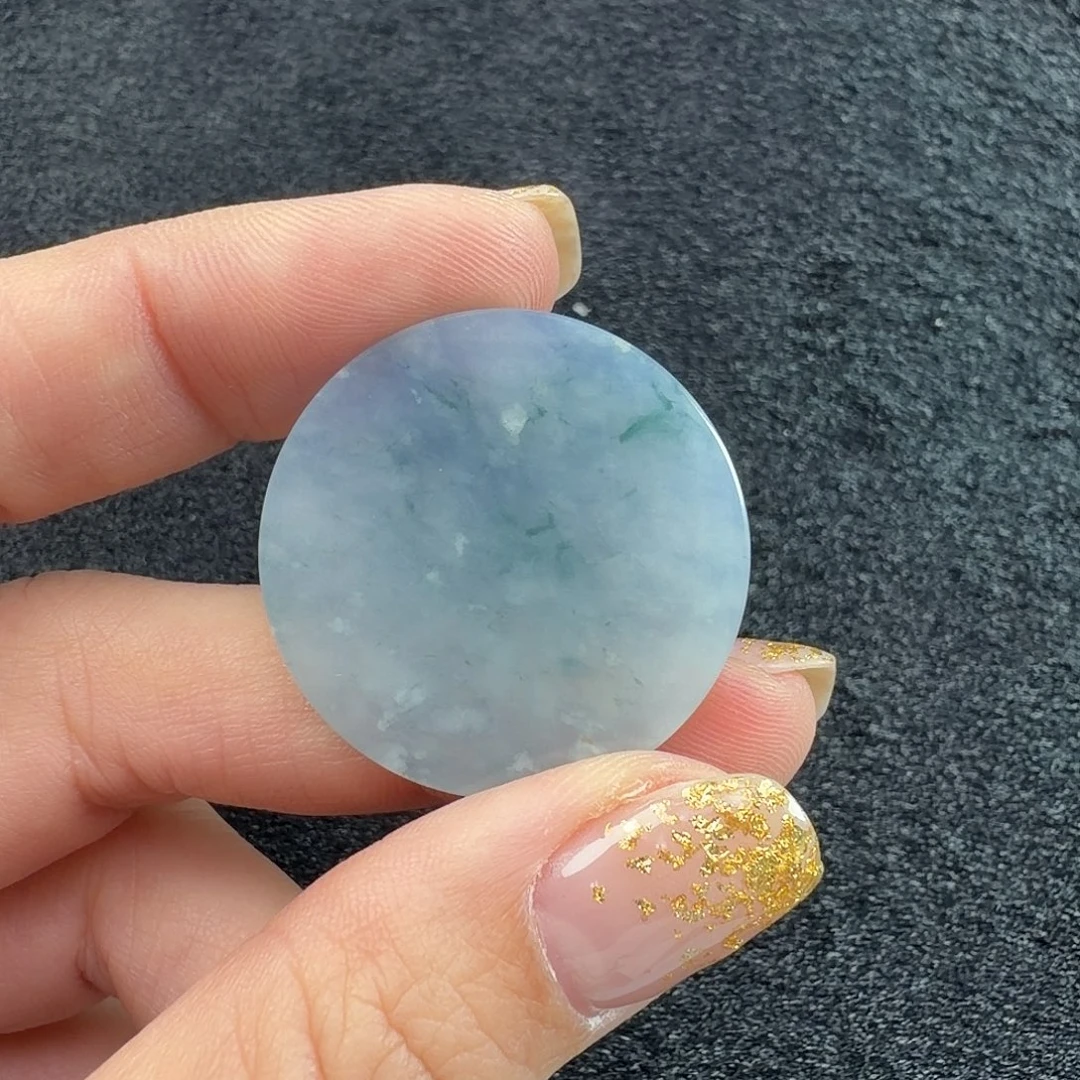 翡翠裸石莫奈圆无事牌