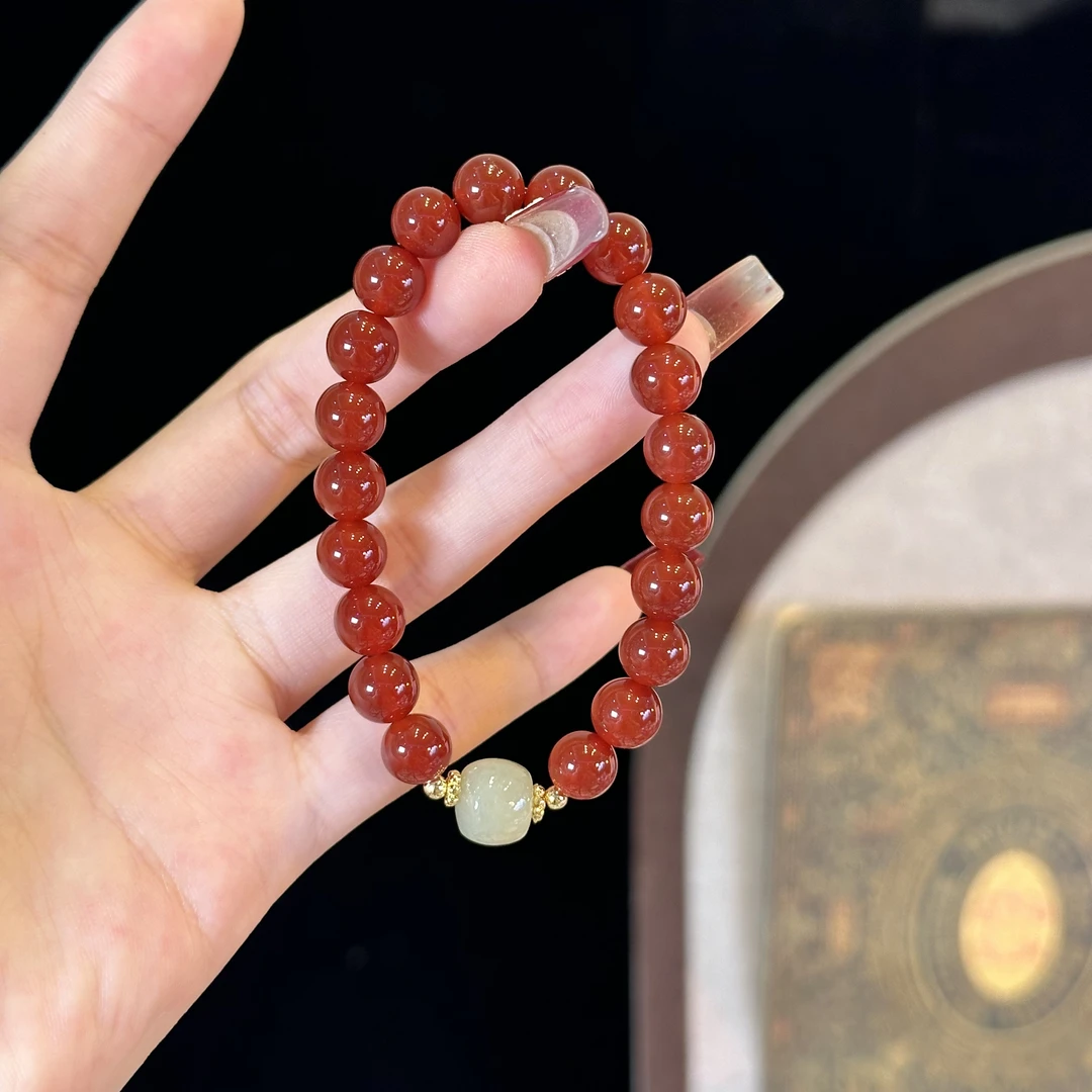 【大红】天然水晶原创小众设计