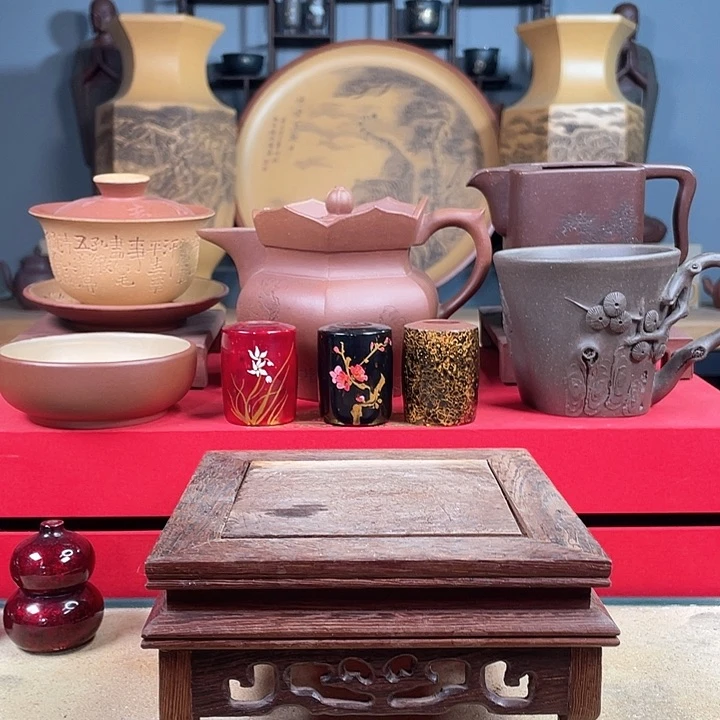 紫砂茶杯诗**耳六字微瑕