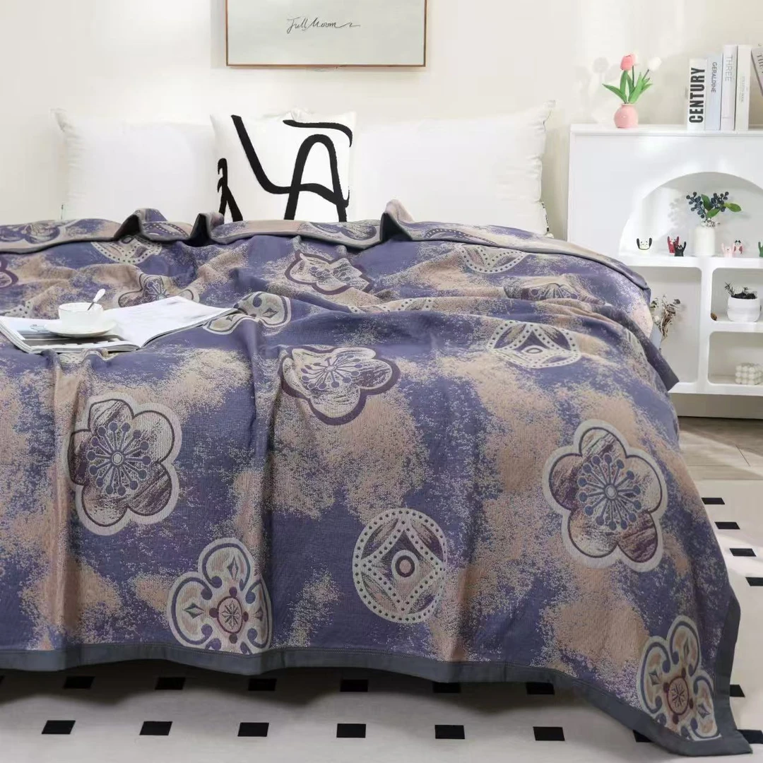 【盖毯】海岛长绒棉玉米纤维蛋白精梳毯200*230cm床盖 万花镜