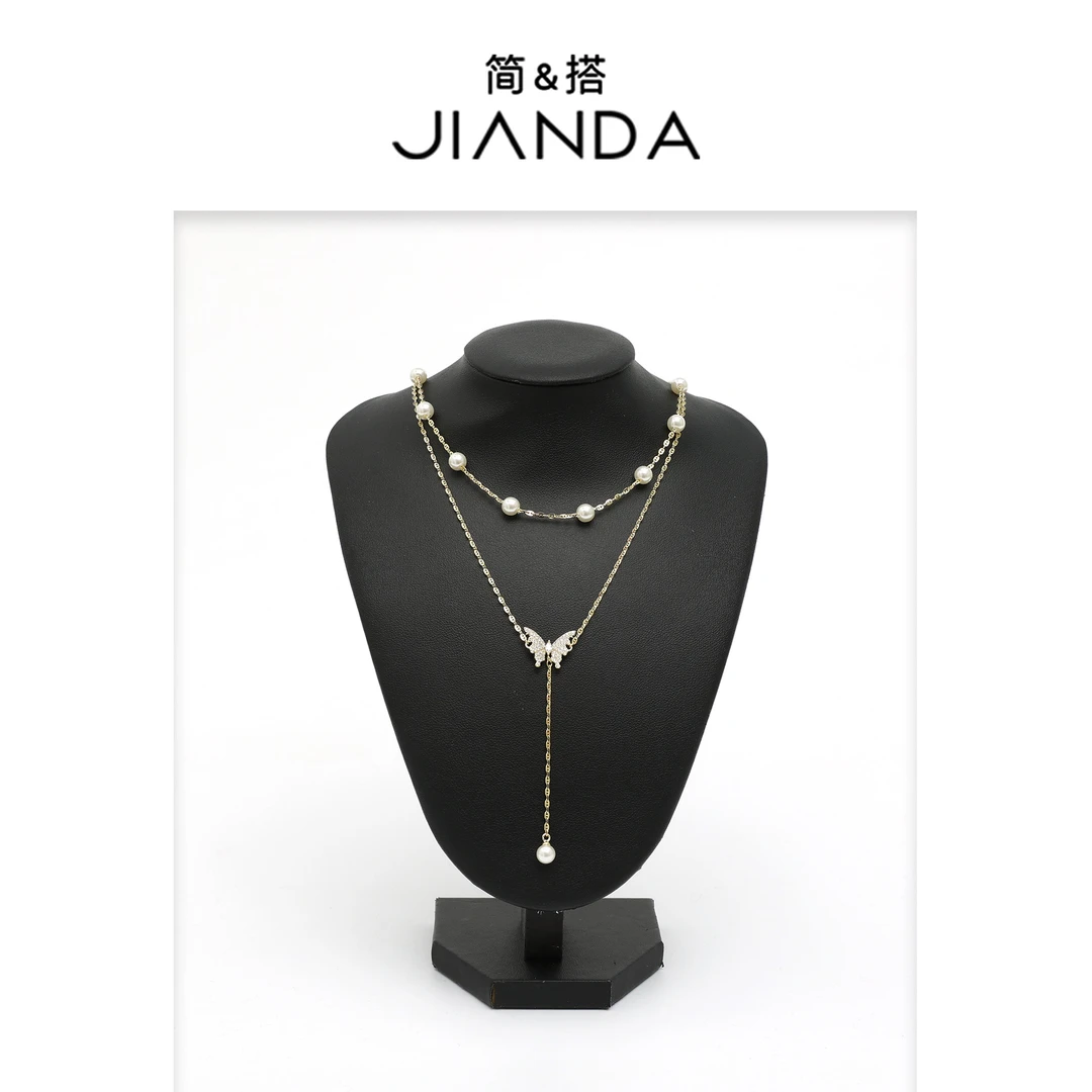 简&搭 合金项链 【千屿Sheila】双层蝴蝶项链251-XL/0314-80253