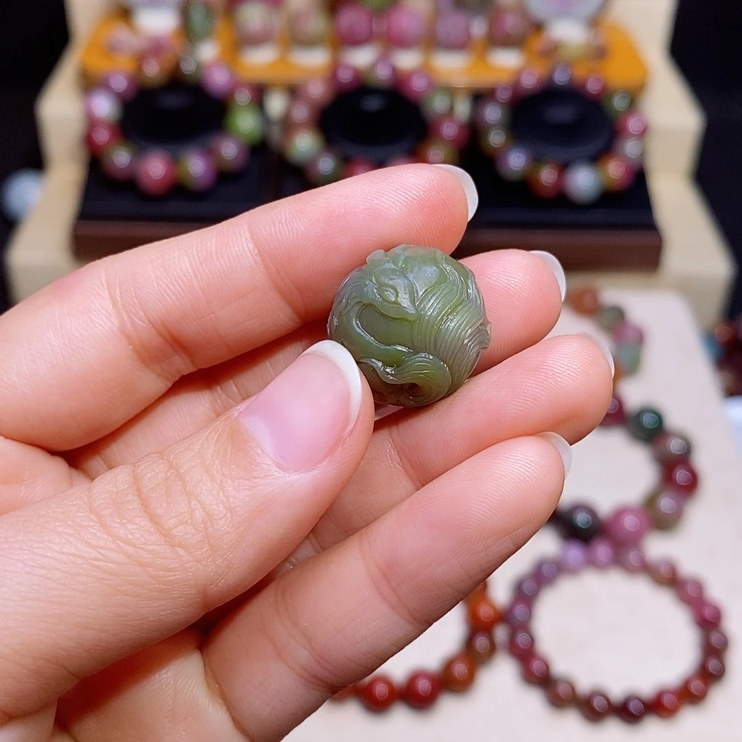 p***婷玛瑙/玉髓未镶嵌盐源玛瑙凤九牡丹花
