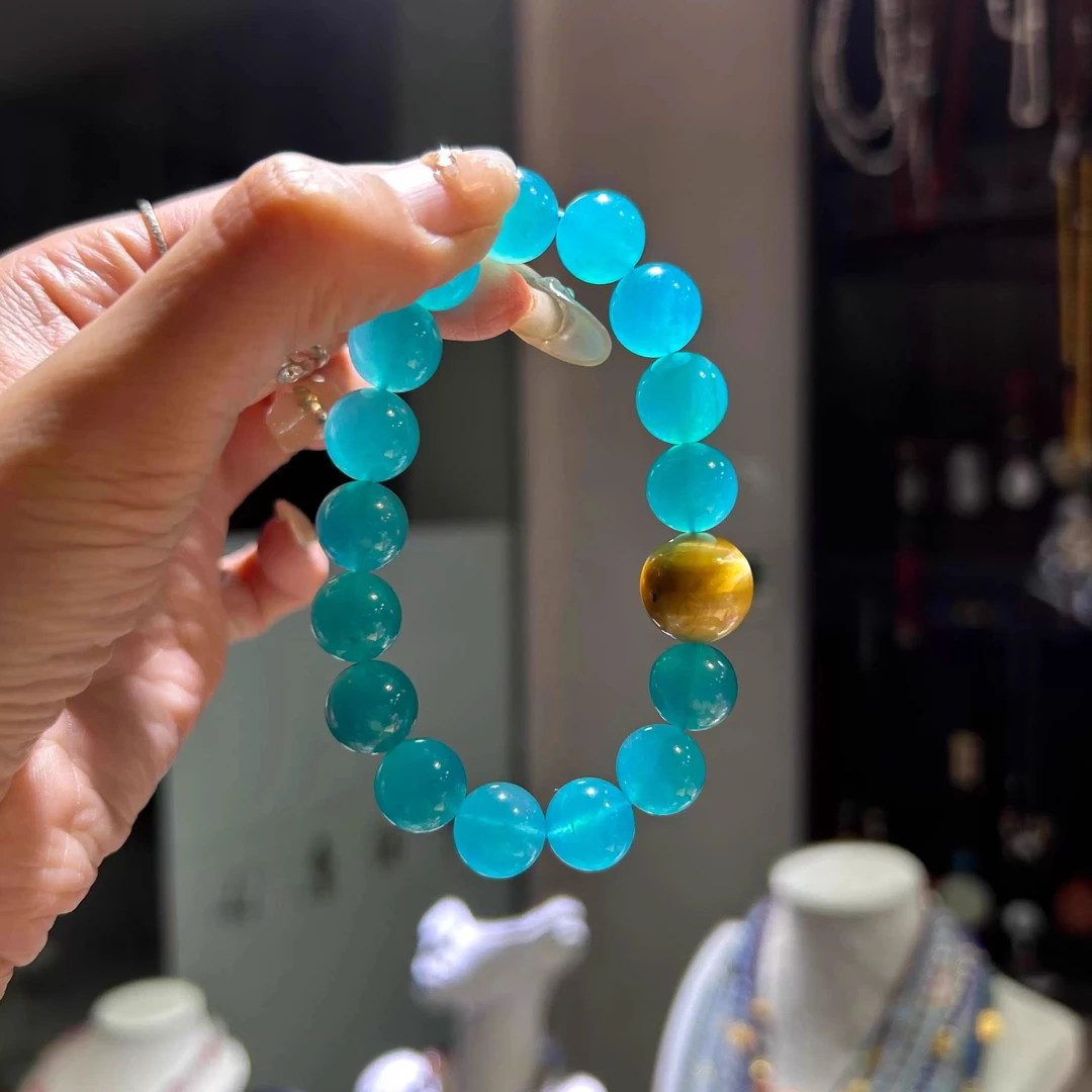 手链海蓝色月光《蓝眼泪》轻奢清冷多圈手串女小众设计精时