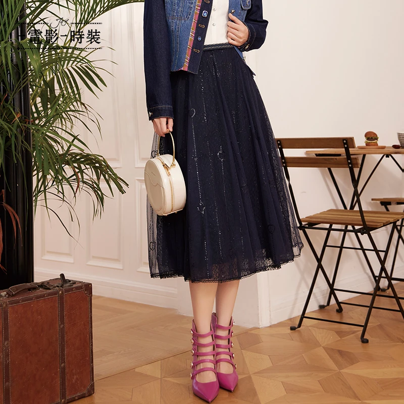 【诗语专属】一电影一时装法式浪漫A字百搭网纱半身裙FEEQ115551