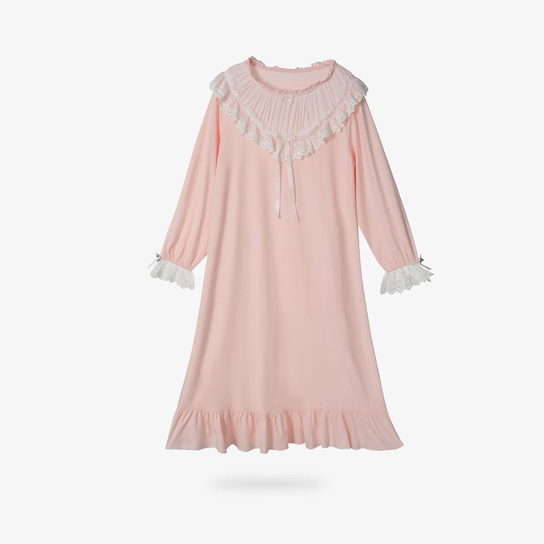 【彭彭echo专属】法式蕾丝拼接巨舒服女士睡裙