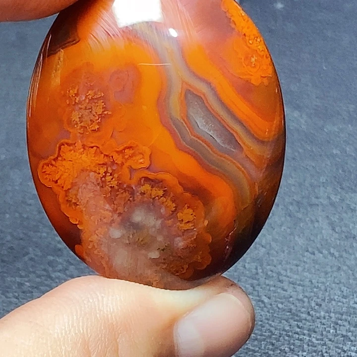 想***字玛瑙/玉髓未镶嵌战国红