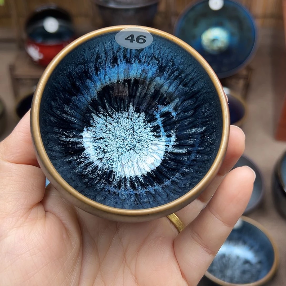 茶盏桂**水百花建盏主人杯