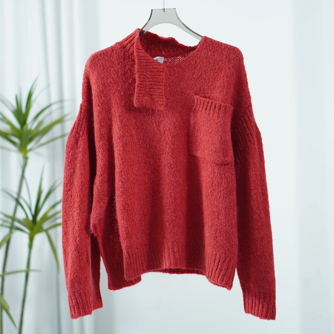 尚系列  Z1389-5 女装秋冬设计感纯色毛针织衫红色FW06Y55