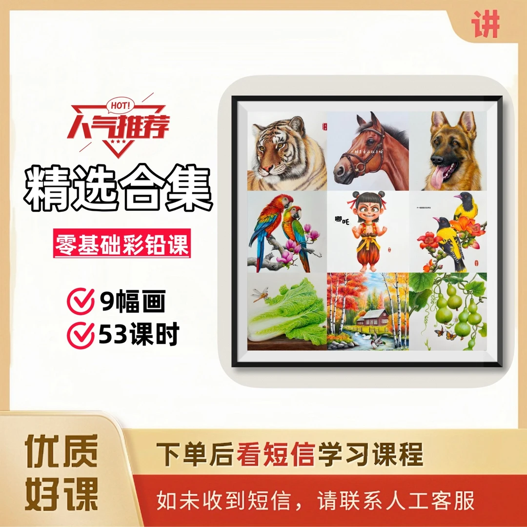 《精选课合集》零基础彩铅画教程(多幅画教程合集)