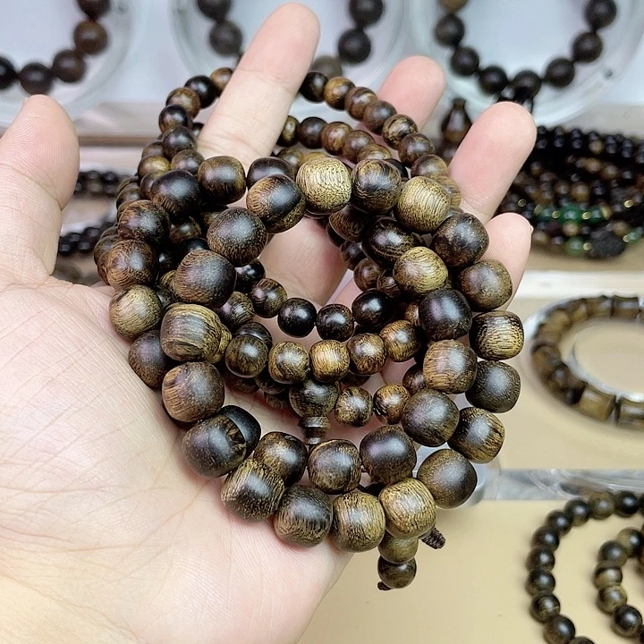 养***心手串沉香越南芽庄白奇玉化留疤嘤子虎斑