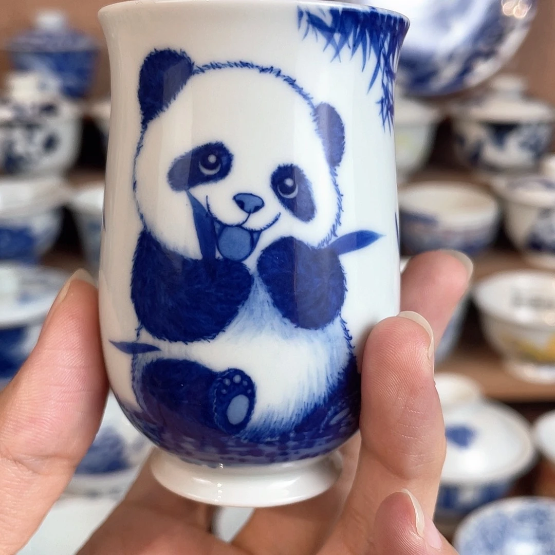 泥藝瓷梦熊猫闻香杯