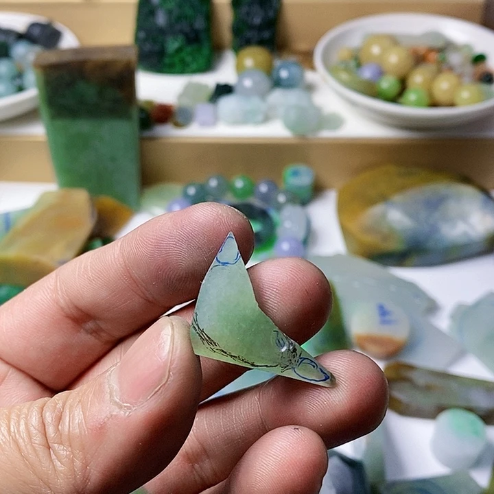 德***得翡翠散珠天然翡翠A货工费