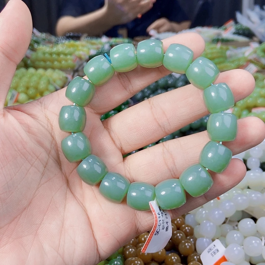 未镶嵌手串和田玉纯天然卡14新疆且末料且末蓝多样性发一