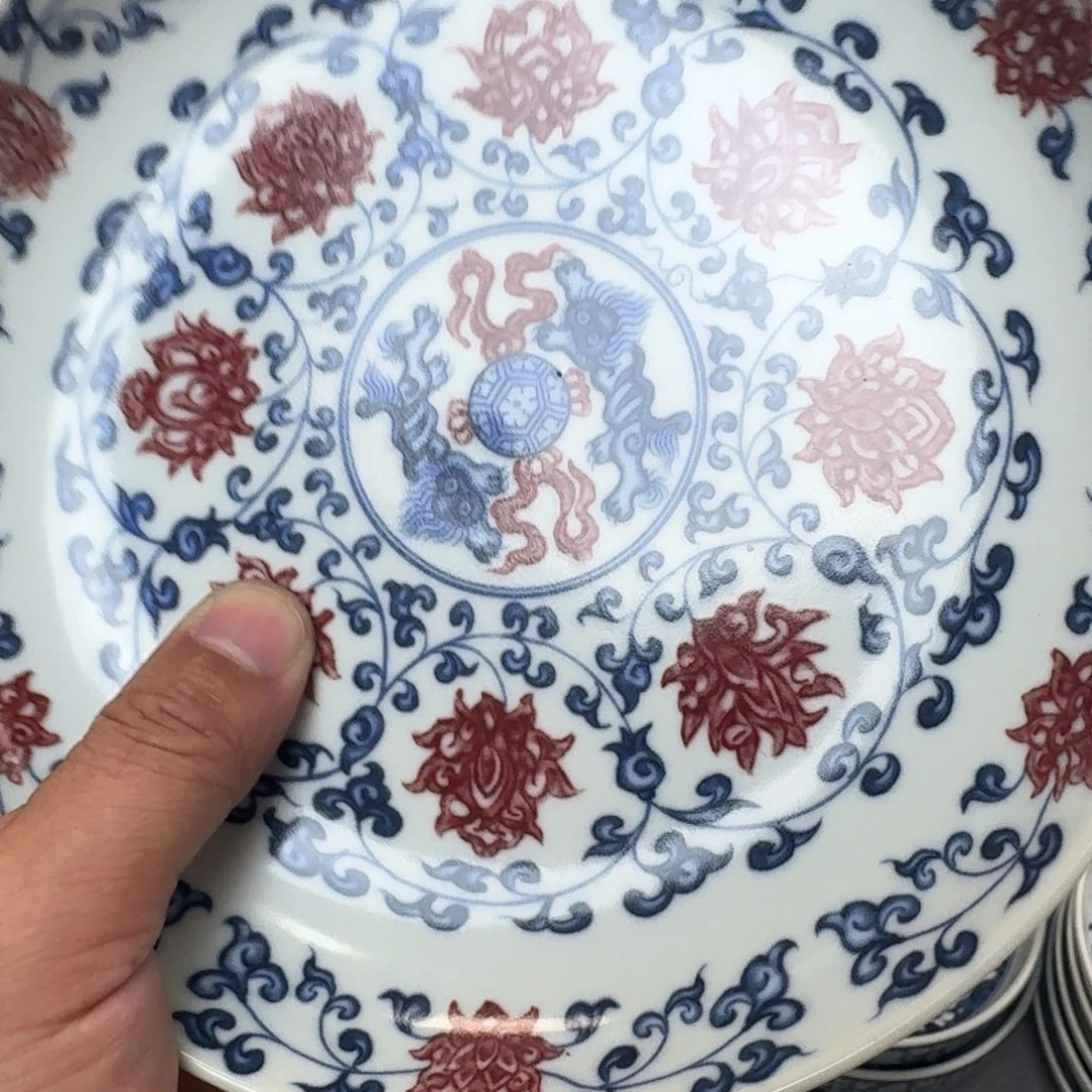 杯釉里红缠枝莲大壶承