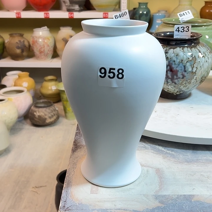 花瓶白泥高29口9。958