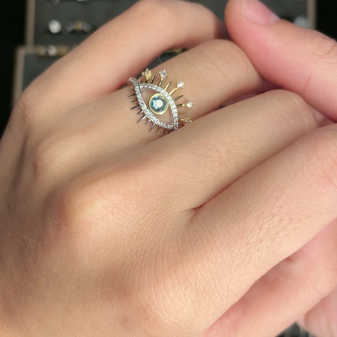 托帕石戒指银S925镶嵌心***?