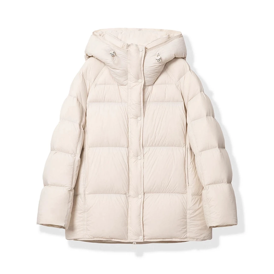 冬季新款鹅绒服90白鹅绒时尚中长款休闲宽松连帽003