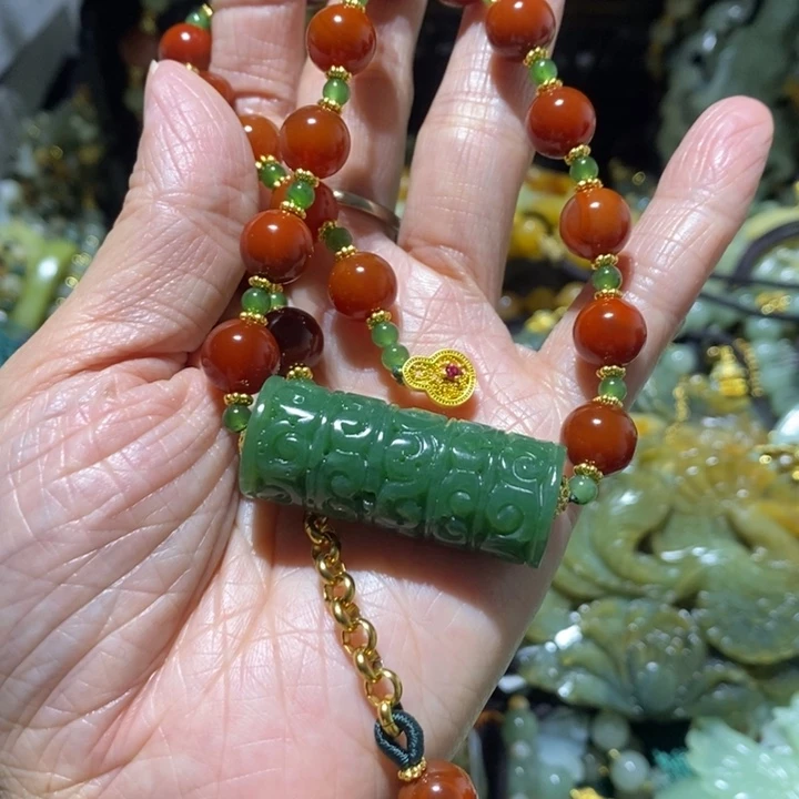 和田玉（碧玉）项链未镶嵌