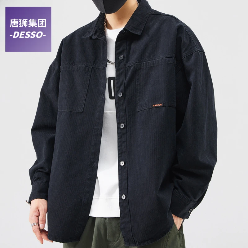 唐狮集团DESSO春秋季工装夹克男款2025新款男士宽松衬衫潮牌外套