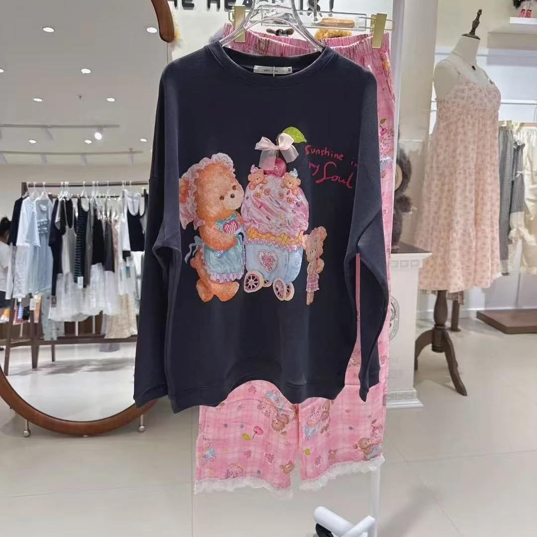 【欢姐精选】韩国梨花小熊可爱休闲外穿家居服
