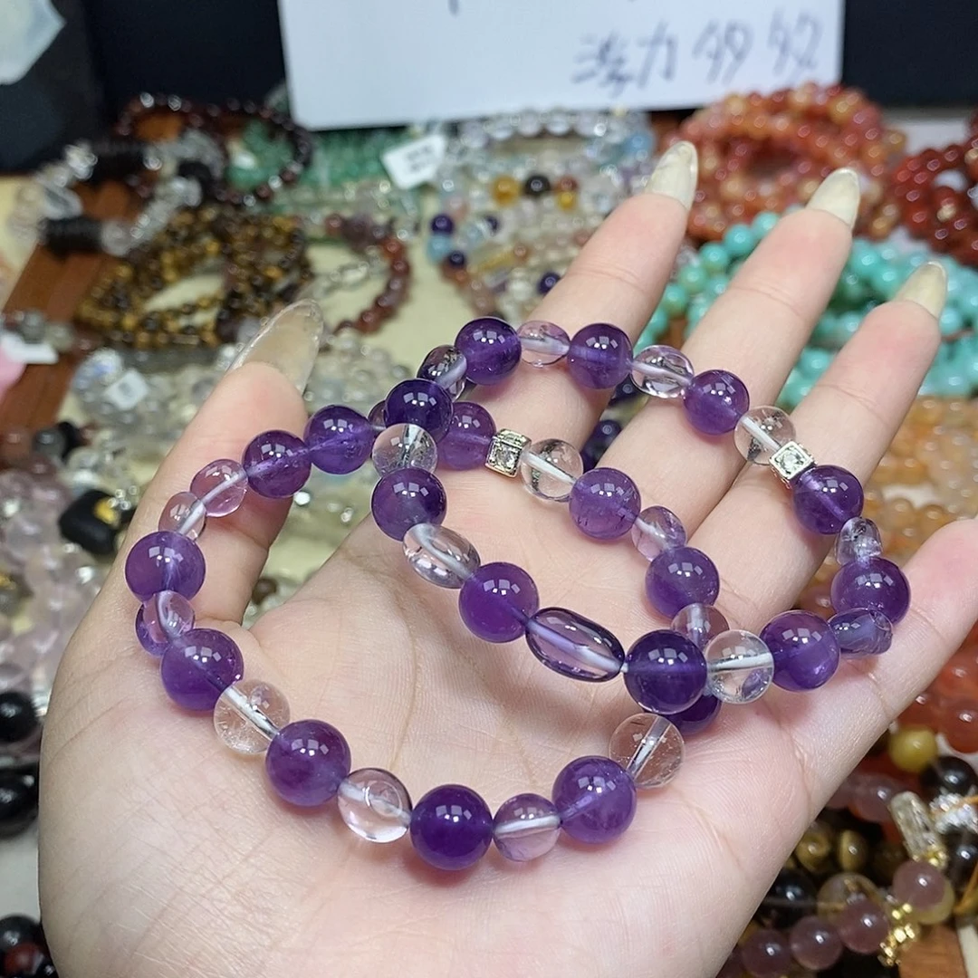 水晶手链合金紫水晶