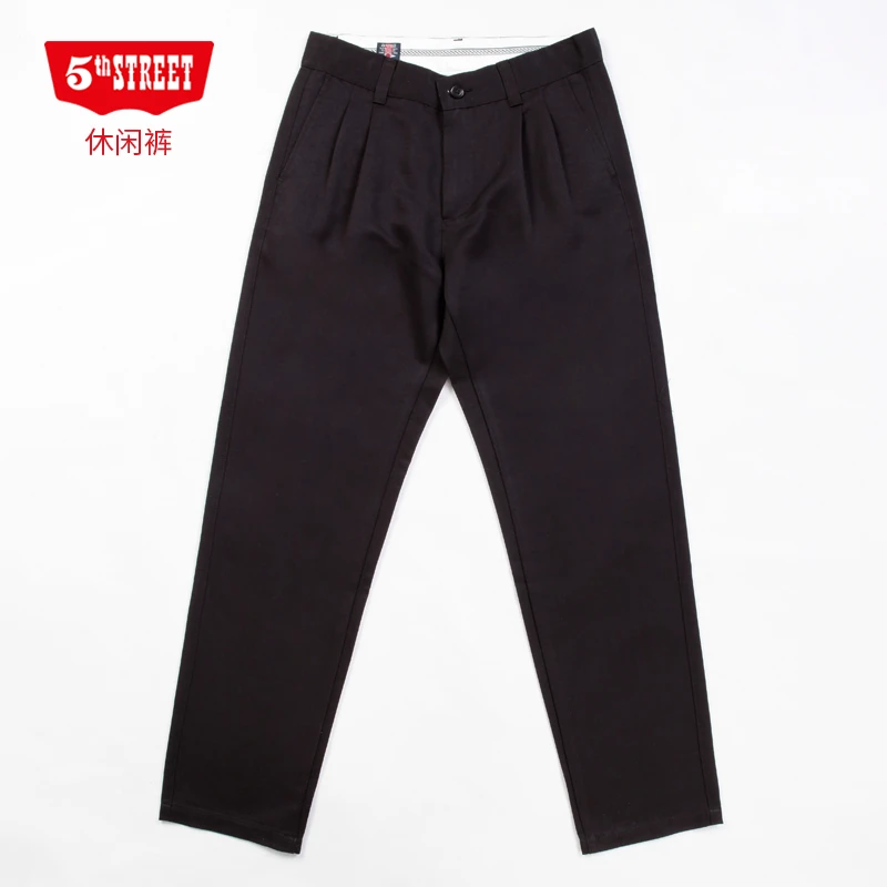 第五街5th street男装商务休闲裤修身中腰直筒西裤317957-221M3