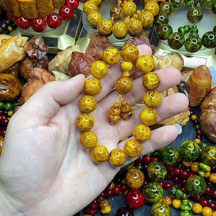 松木琥珀木文玩手串