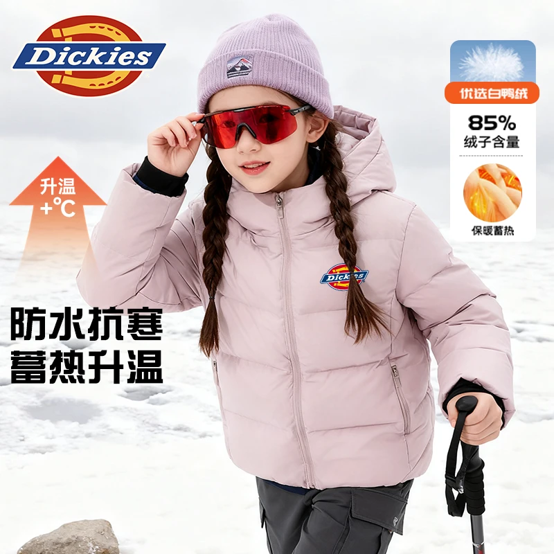 Dickies童装女童冬季上衣2025新款小女孩校服神器儿童85绒羽绒服
