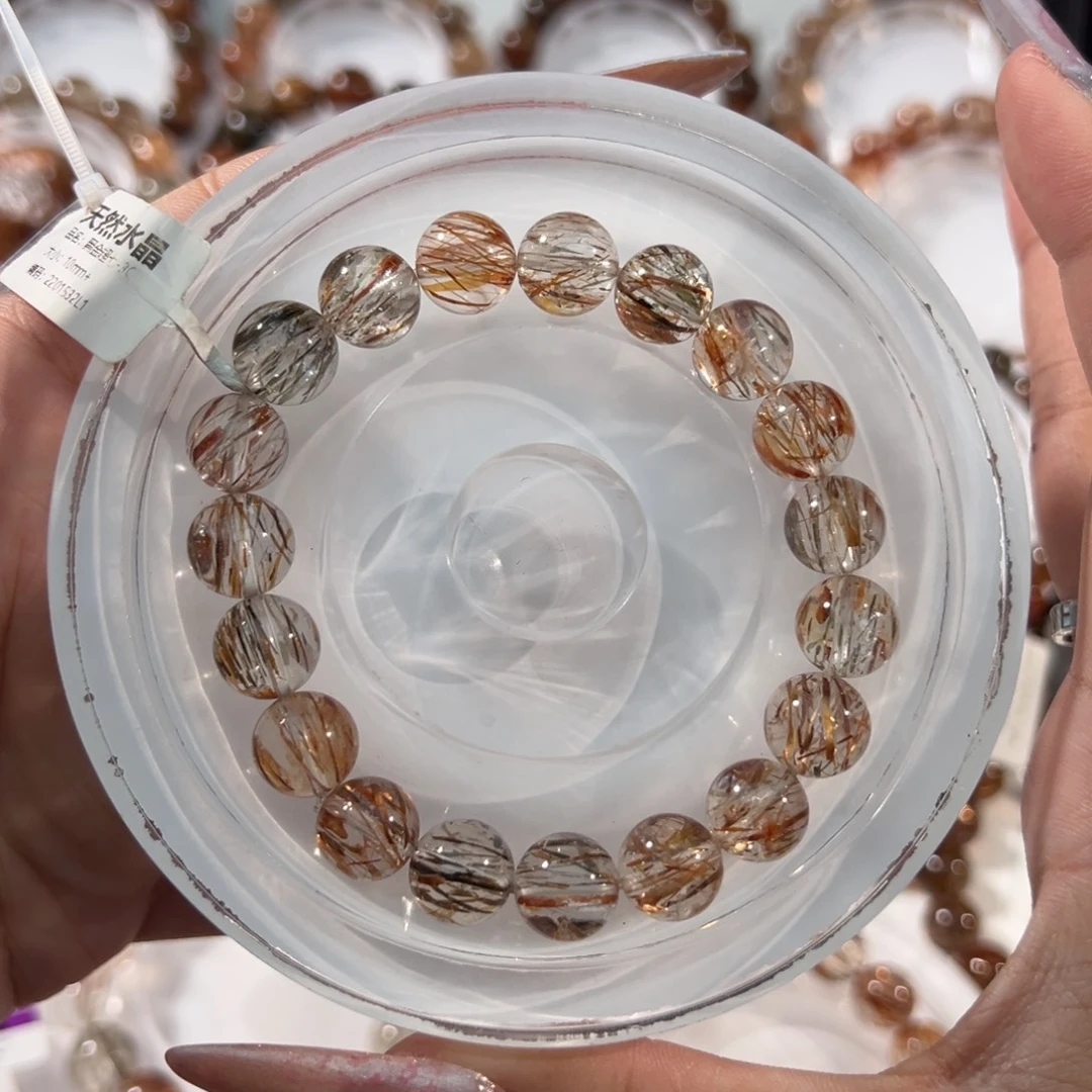 水晶手串未镶嵌黑金超七10