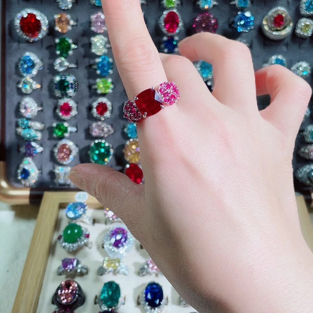 合成立方氧化锆铜合金浮力 红刚满镶嵌