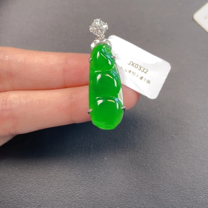 翡翠银S925镶嵌吊坠(不含链)