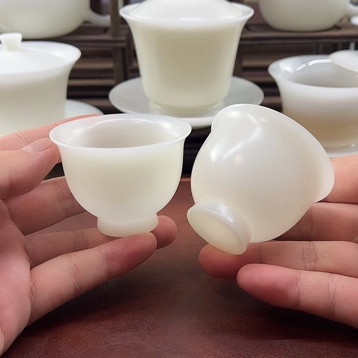 2杯:隐唐窑/璞玉素烧自生釉65ml反口客杯