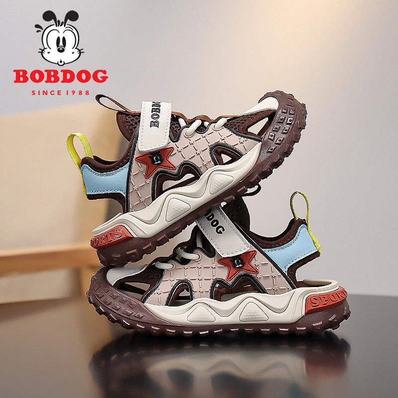 巴布豆男童凉鞋夏季2025新款防撞包头时尚潮流软底耐磨轻便儿童鞋