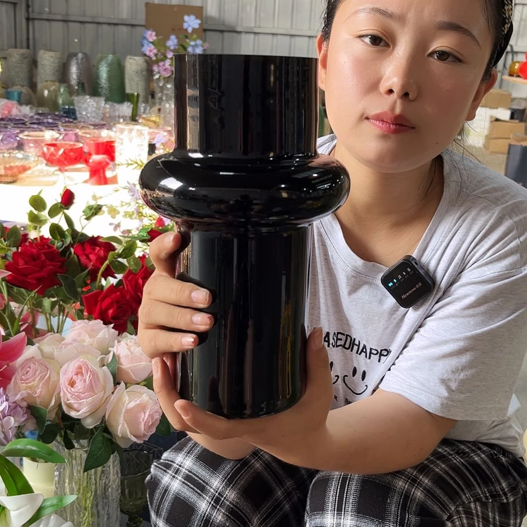 水晶花瓶黑色小蛮腰