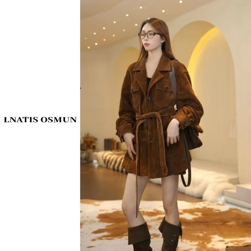 LNATIS OSMUN | 绒光序曲 澳大利亚进口胎牛皮反绒外套50912