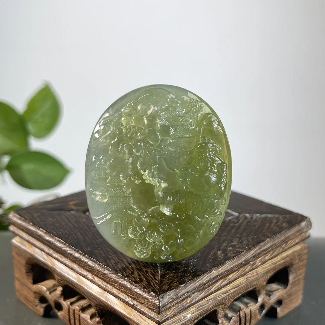 JTB06-175  天然缅甸A货翡翠 山水财神