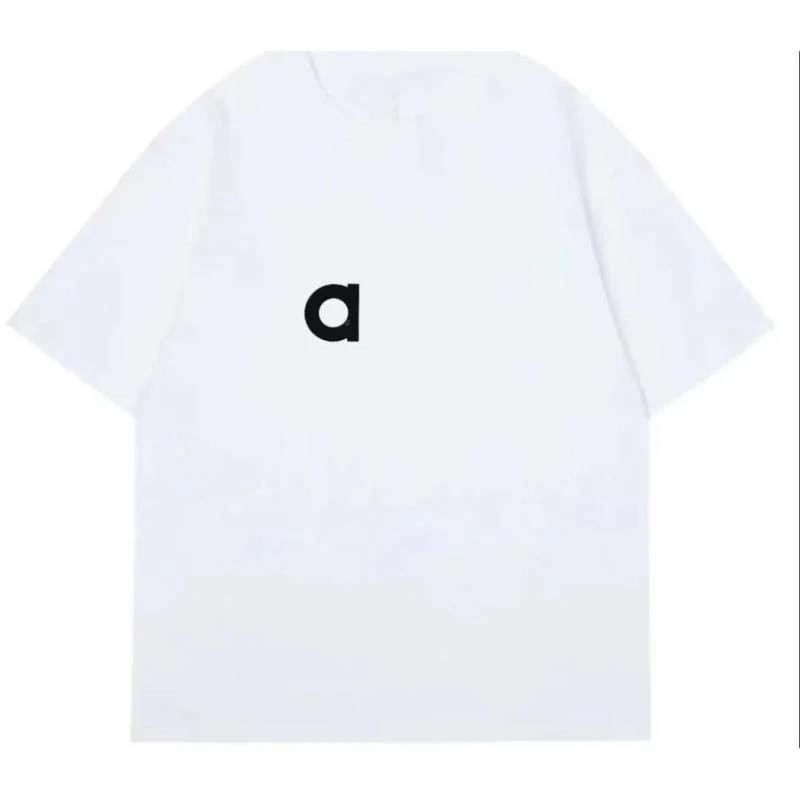 LT057--常规宽松字母印染潮流T恤运动经典白色圆领