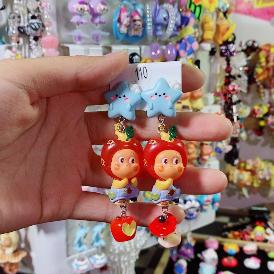 树脂非金属合金星星人耳环