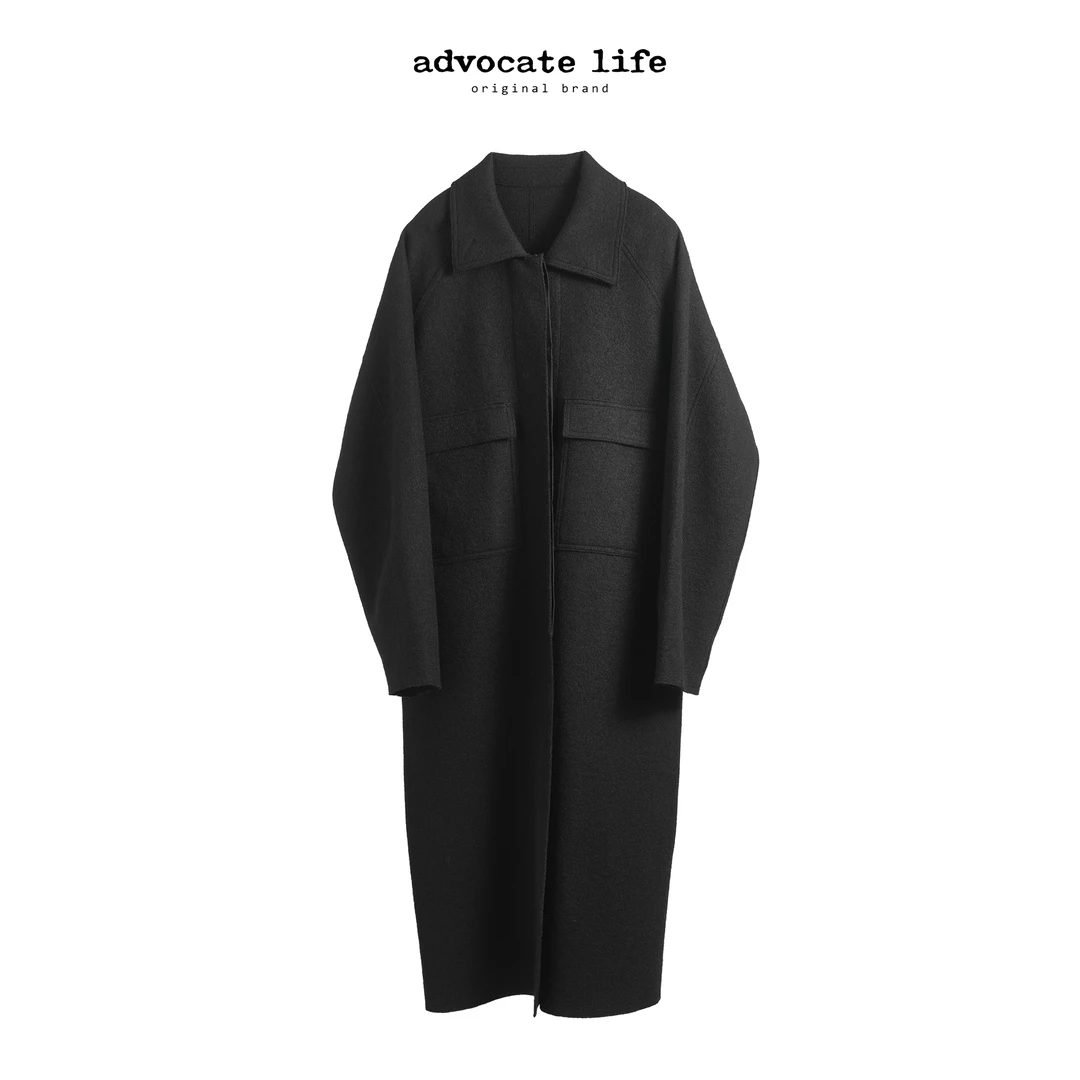 生活主张Advocatelife2025冬新品毛呢外套宽松气质款大衣JQ372048