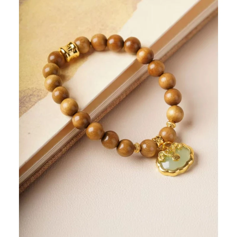 S 0763 金丝楠如意文玩手串（无礼盒）