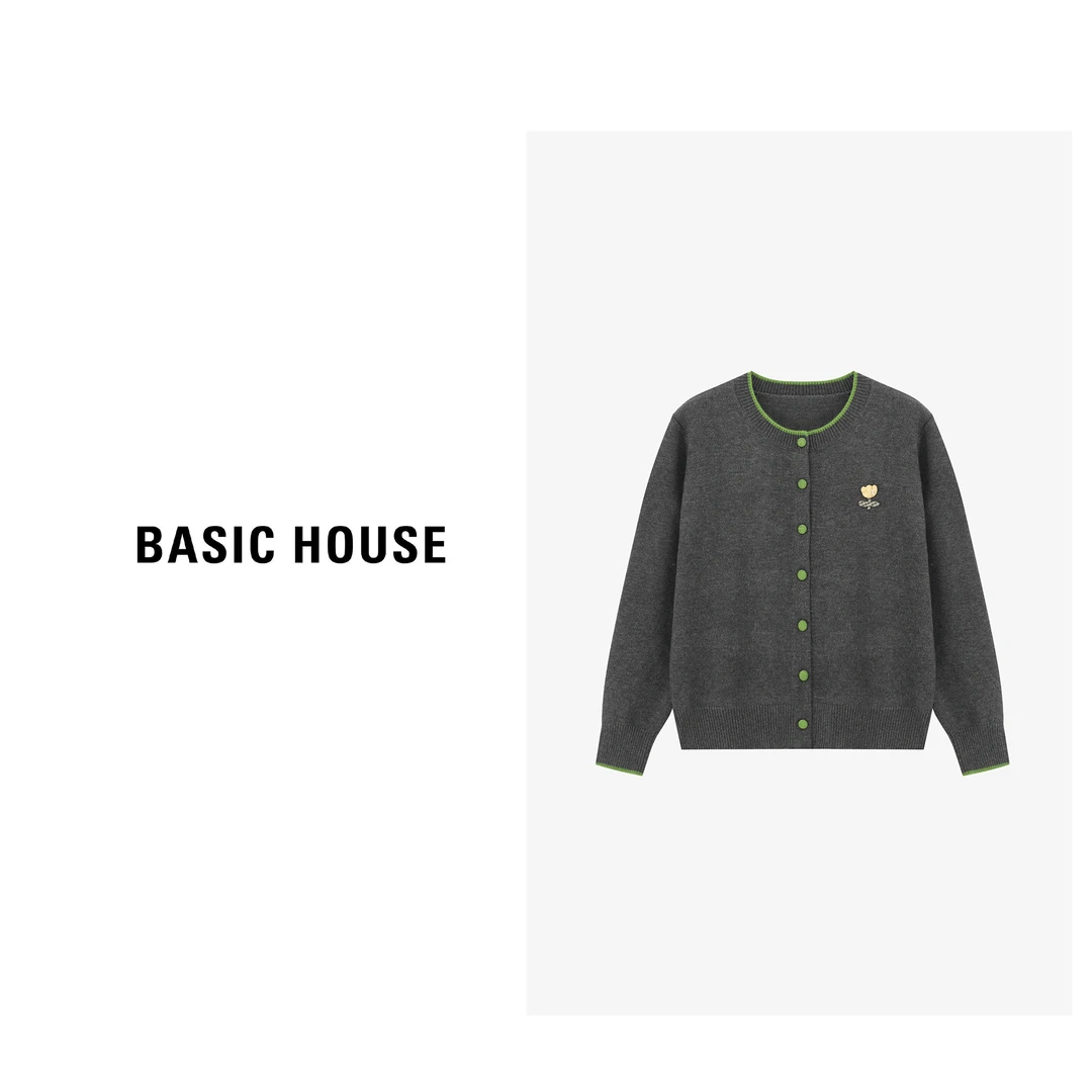 Basic House/百家好春季休闲宽松撞色舒适时尚毛衣B0625H5E082