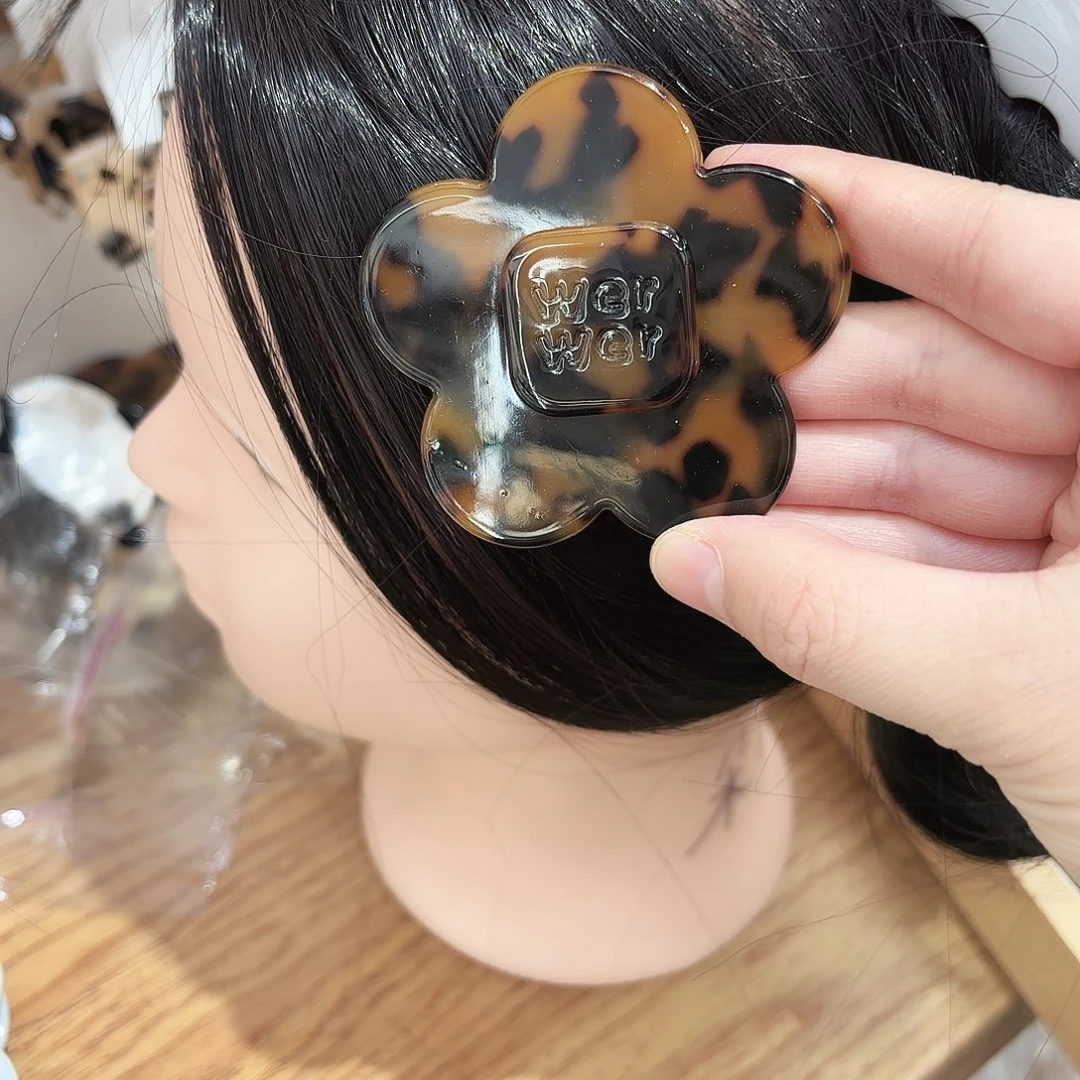 皮质铁合金大号花朵豹纹