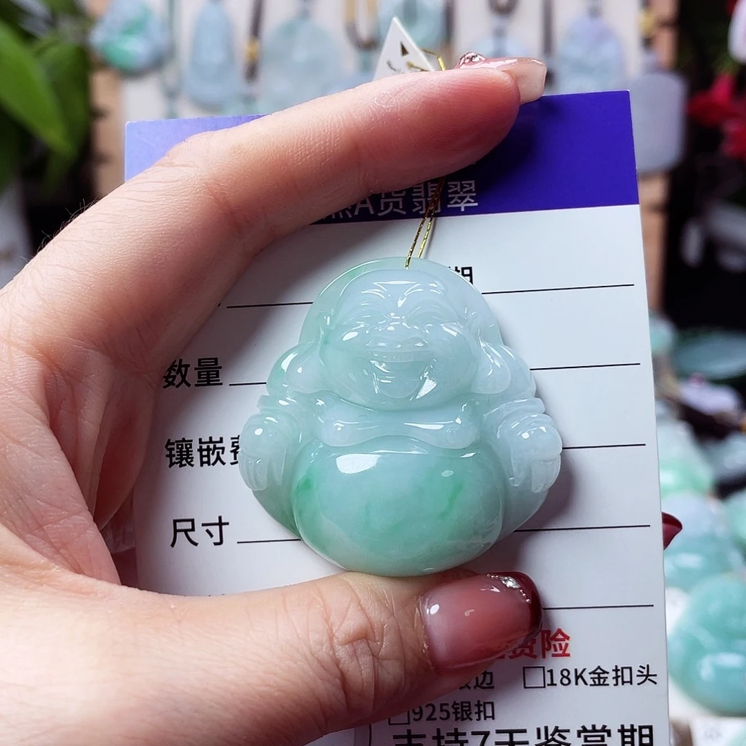 翡翠未镶嵌颈饰佛公27