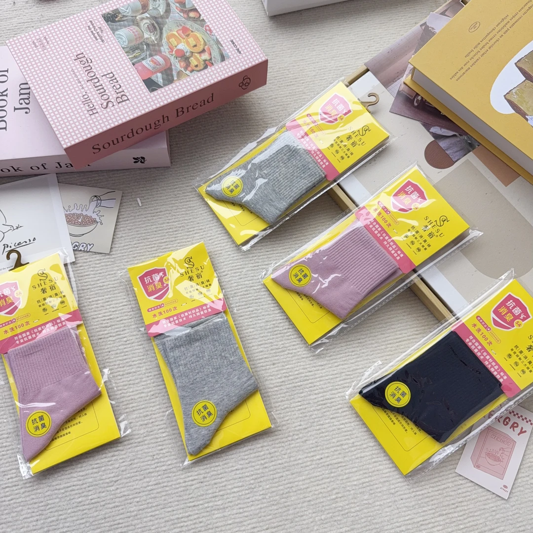 SHX-32 十二双女袜休闲时尚简约中筒袜