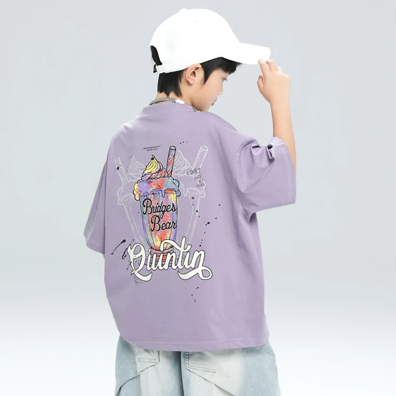 男童夏装短袖T恤2025新款夏季休闲中大童夏款酷帅潮 B5006