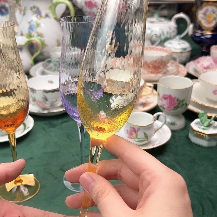 梅森摩瑟联名水晶香槟杯黄色