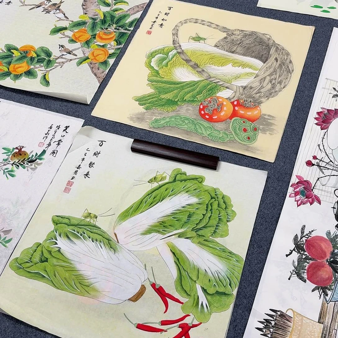 用***3国画四尺斗方70X70纯手绘作品