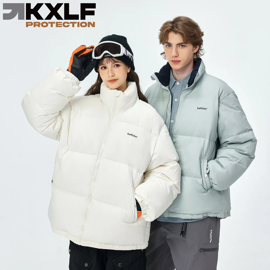 KXLFCHN空穴来风 白鸭绒立领羽绒服男冬季潮牌宽松加厚面包服外套